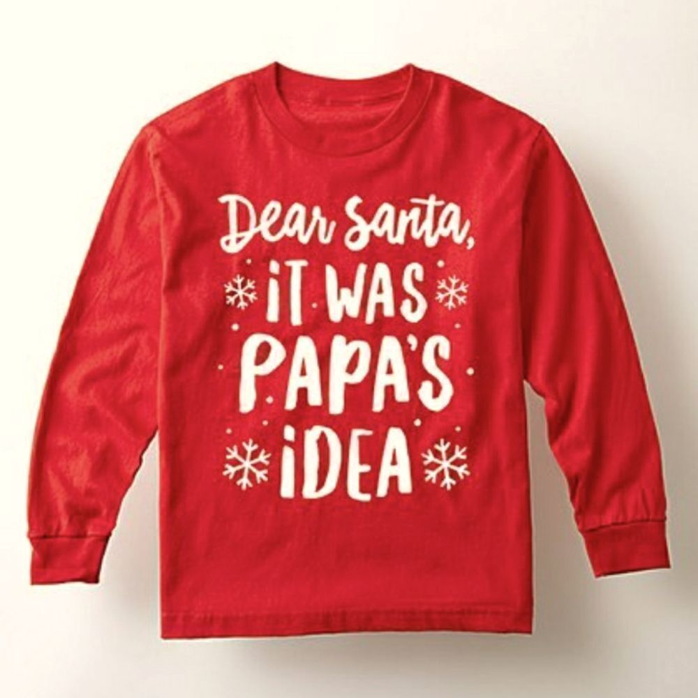 Live And Tell|ย 'Dear Santa it Was Papa's Idea' Long-Sleeve TeeโYouth Lg